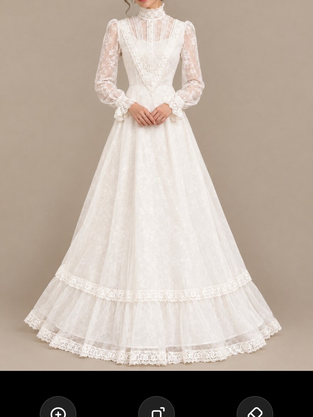 Vintage 1970's Edwardian/ Victorian Revival Style ILGWU Wedding Gown